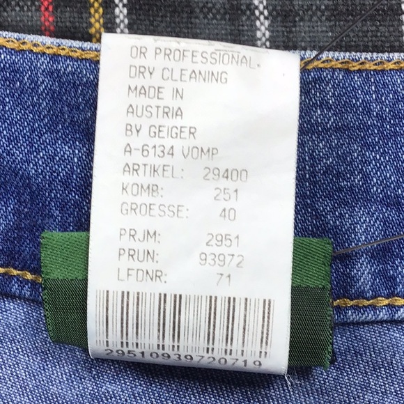 VTG GEIGER Blue Denim Straight Leg High Rise Zip Front 5 Pocket - Picture 6 of 9